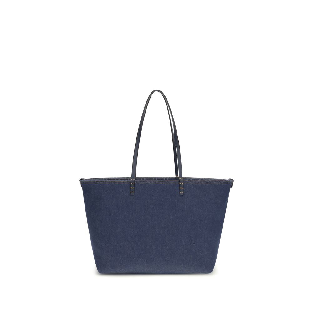 Fendi Sunshine Reversible Blue Denim Tote Bag