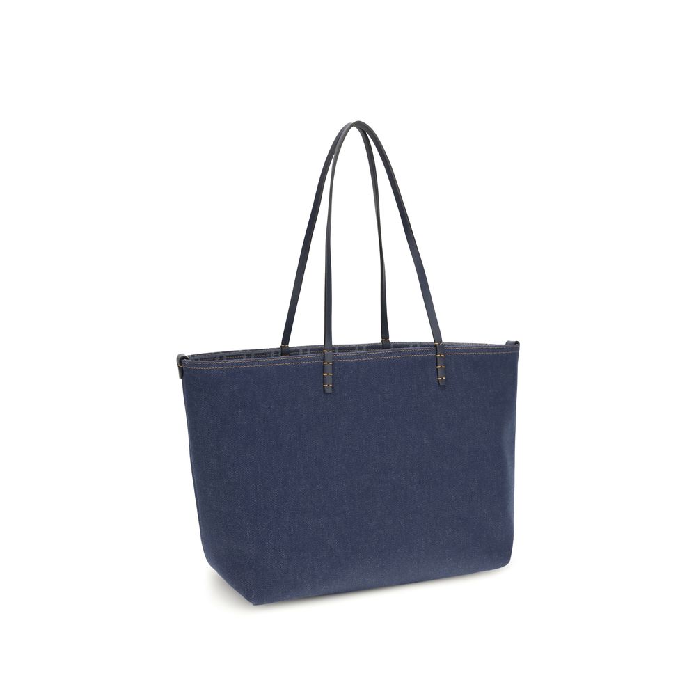 Fendi Sunshine Reversible Blue Denim Tote Bag