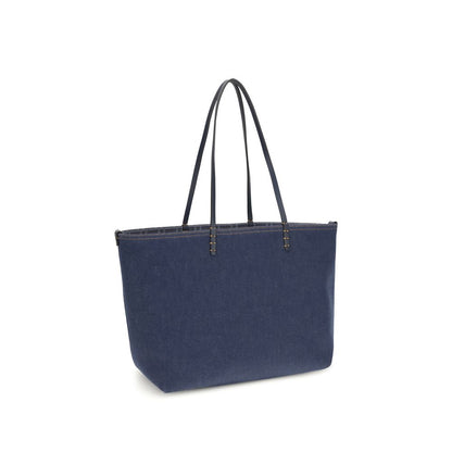Fendi Sunshine Reversible Blue Denim Tote Bag