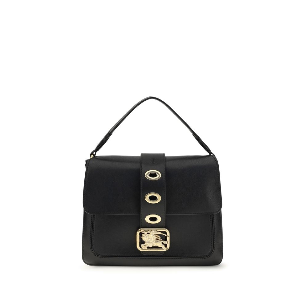 Burberry Small Rider Black Lambskin Top-Handle Bag