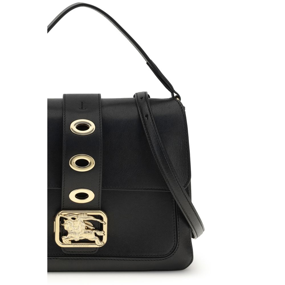 Burberry Small Rider Black Lambskin Top-Handle Bag