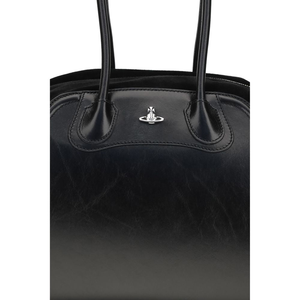 Vivienne Westwood Shirley Black Calf Leather Shoulder Bag