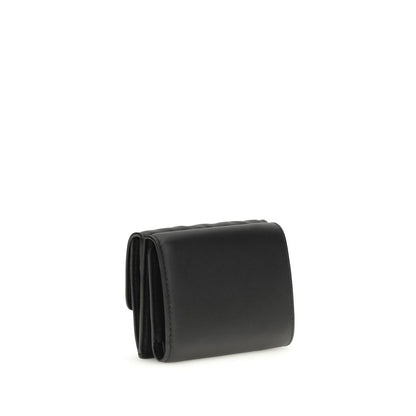 Fendi FF Embossed Black Nappa Leather Tri-Fold Wallet