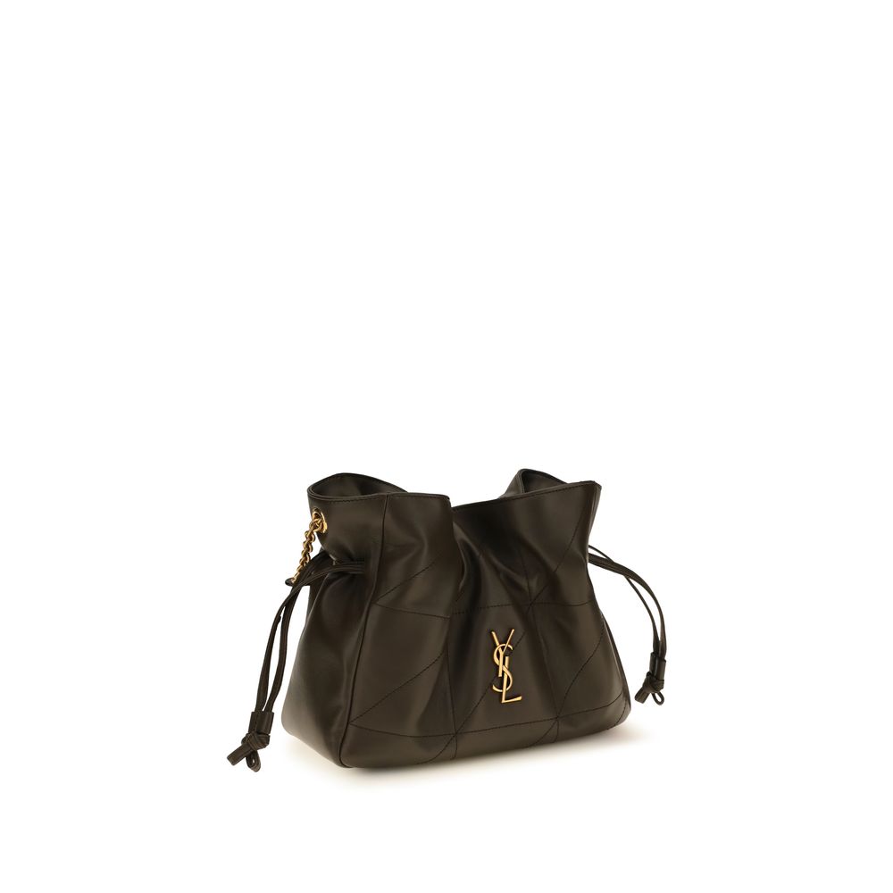 Saint Laurent Jamie Quilted Bicolor Lambskin Pouch With Strap