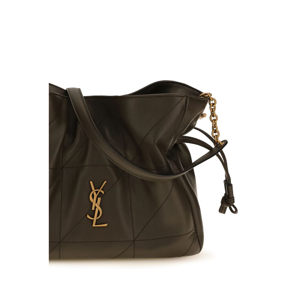 Saint Laurent Jamie Quilted Bicolor Lambskin Pouch With Strap