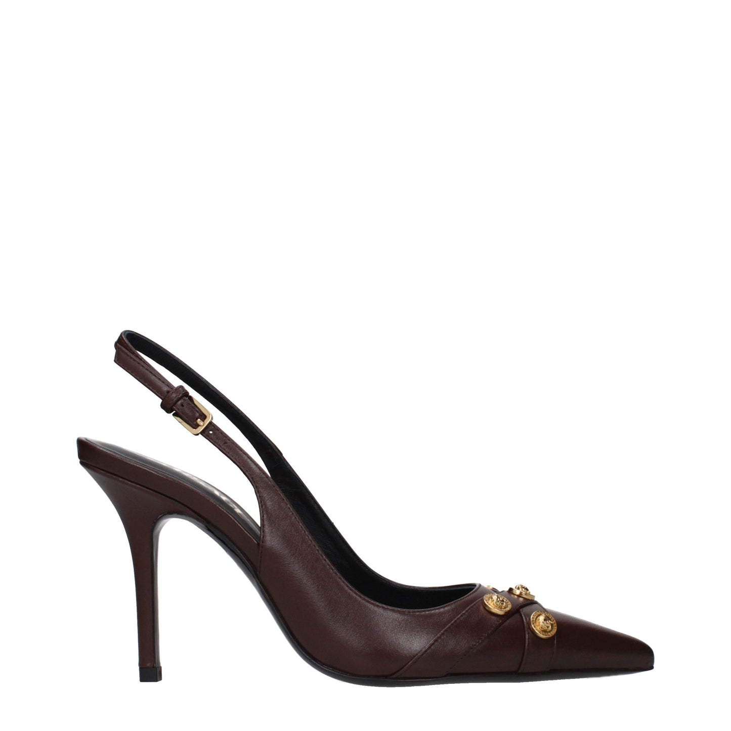 Brown Leather High Heel Pumps