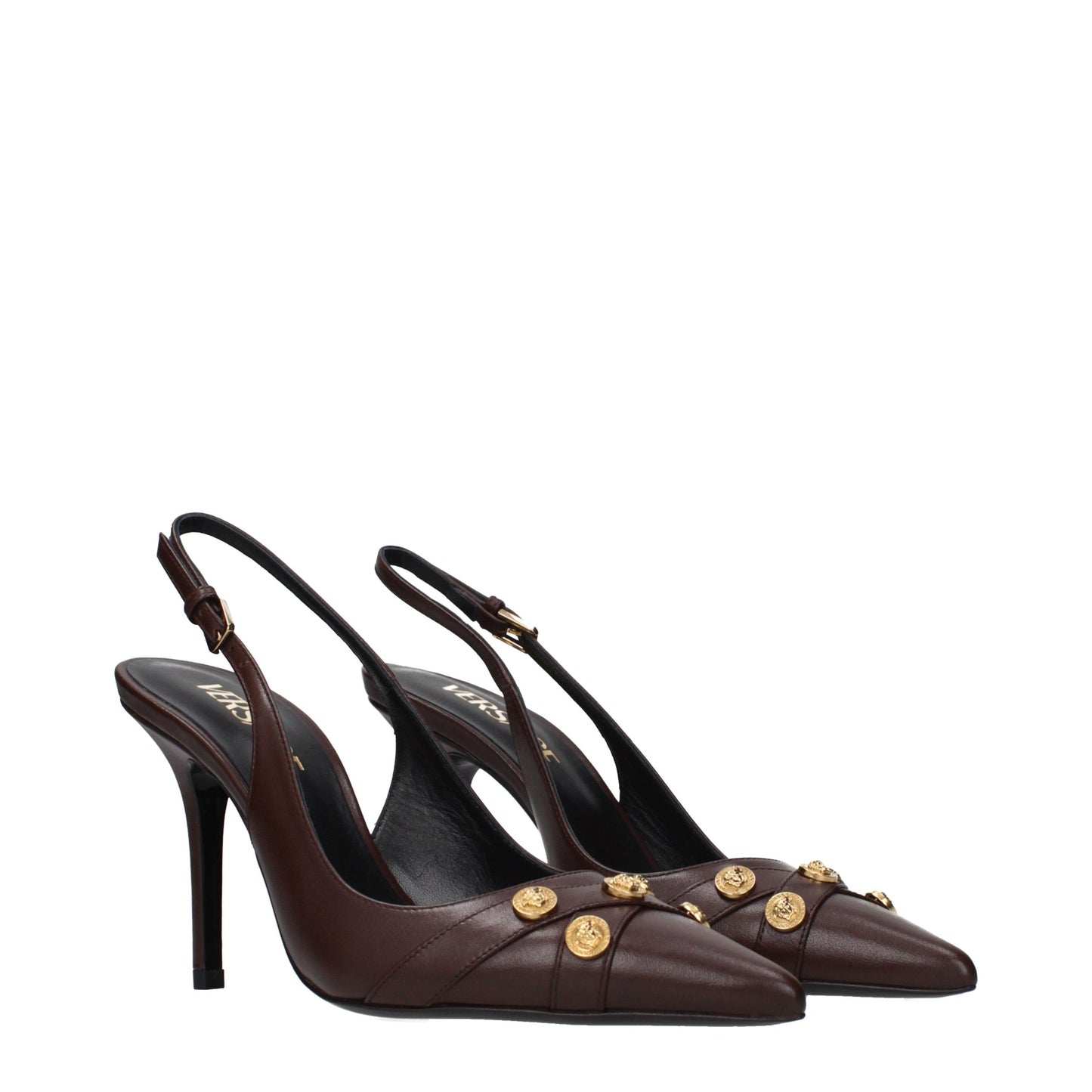 Brown Leather High Heel Pumps