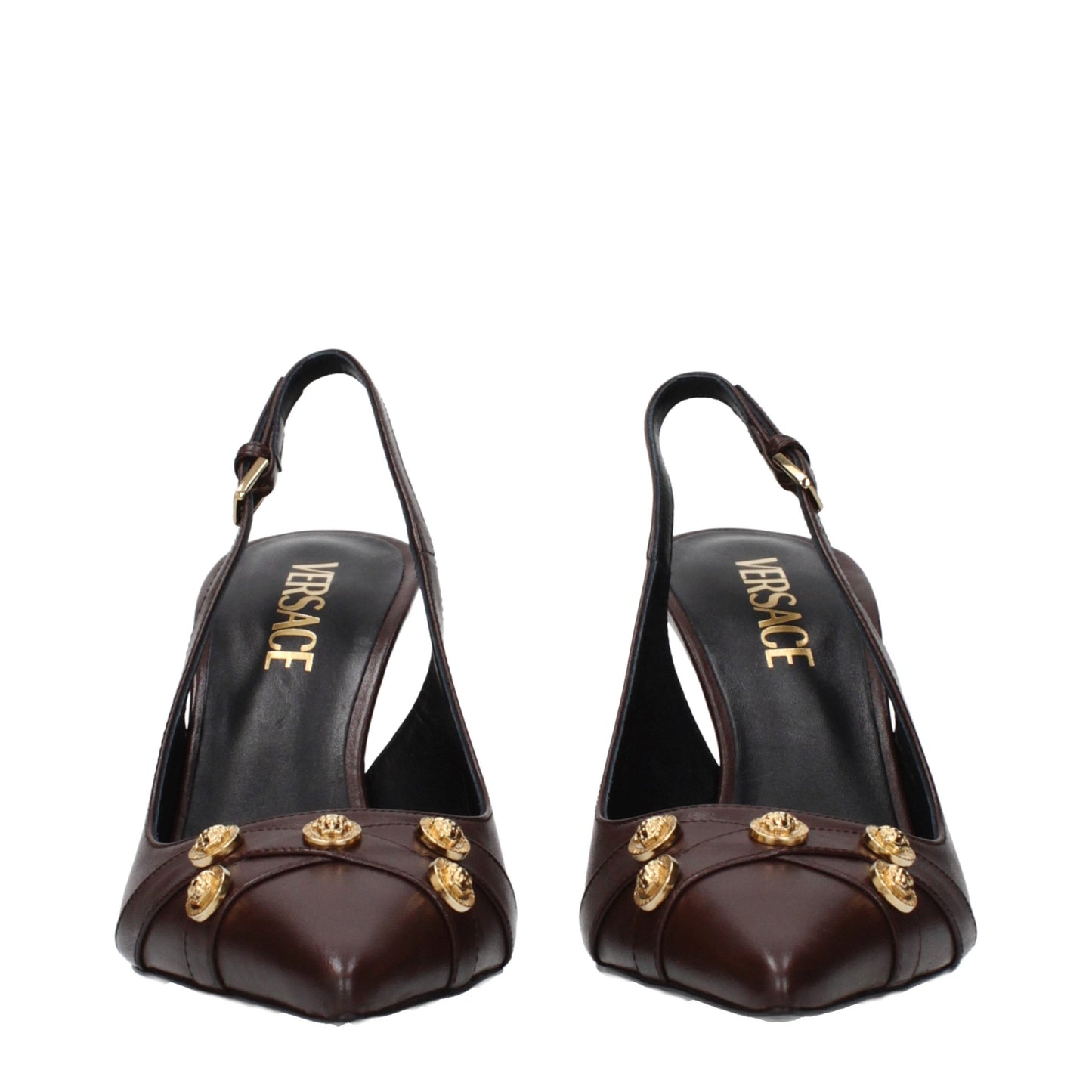 Brown Leather High Heel Pumps