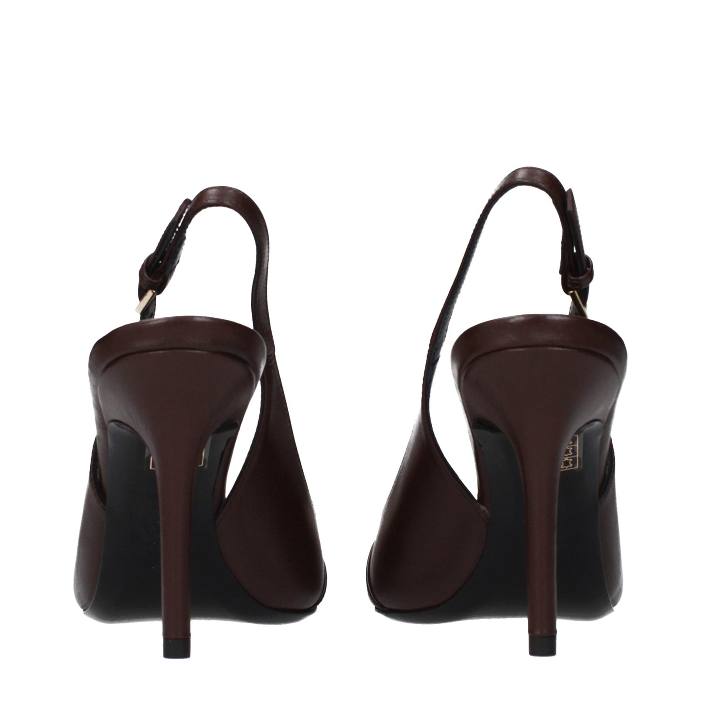 Brown Leather High Heel Pumps