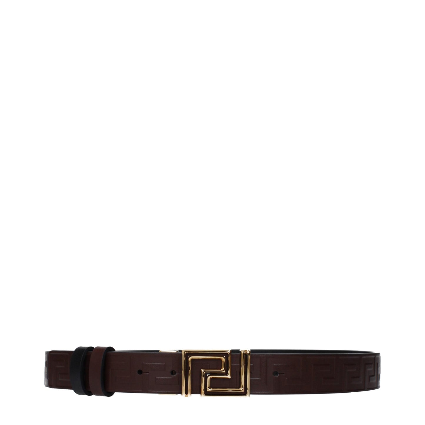 Versace Medusa Biggie Reversible Brown And Black Leather Belt