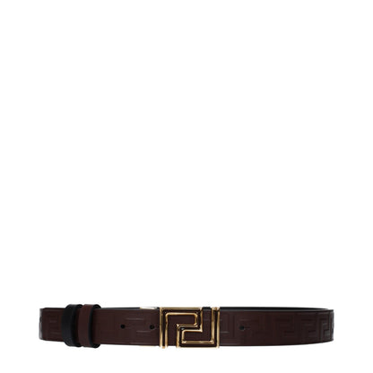 Versace Medusa Biggie Reversible Brown And Black Leather Belt