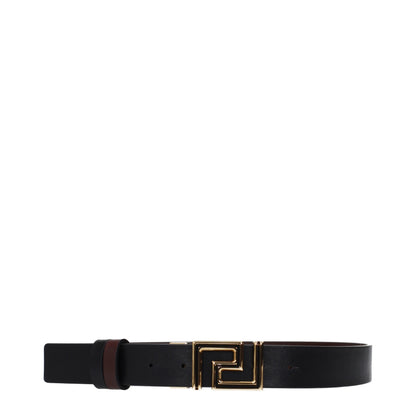Versace Medusa Biggie Reversible Brown And Black Leather Belt