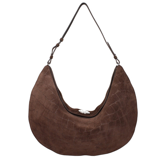 Jacquemus Le Bisou Perle Dark Brown Suede Shoulder Bag