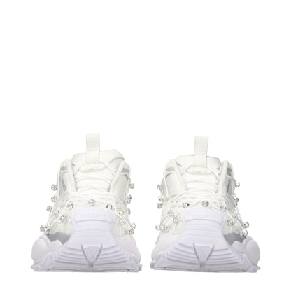 Versace Odissea Rhinestone Fabric Chunky Sneakers White