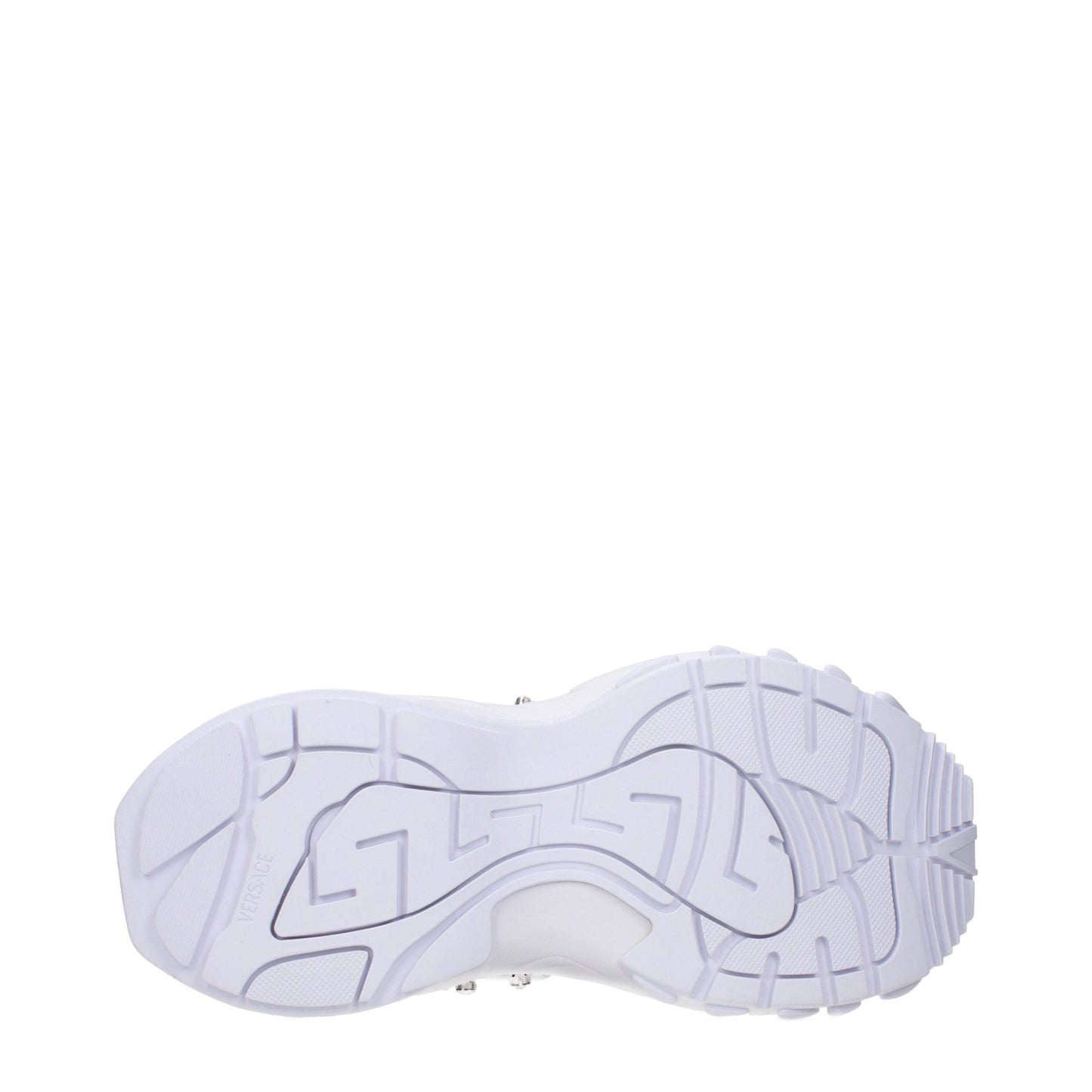 Versace Odissea Rhinestone Fabric Chunky Sneakers White