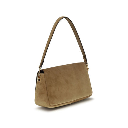 Tory Burch Charlie Mini Beige Suede Shoulder Bag