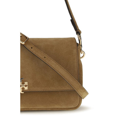 Tory Burch Charlie Mini Beige Suede Shoulder Bag