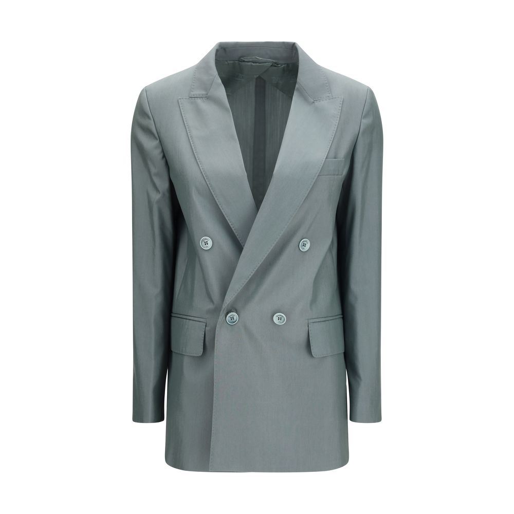 Max Mara MXMALBATA Dark Green Wool-Silk Blazer