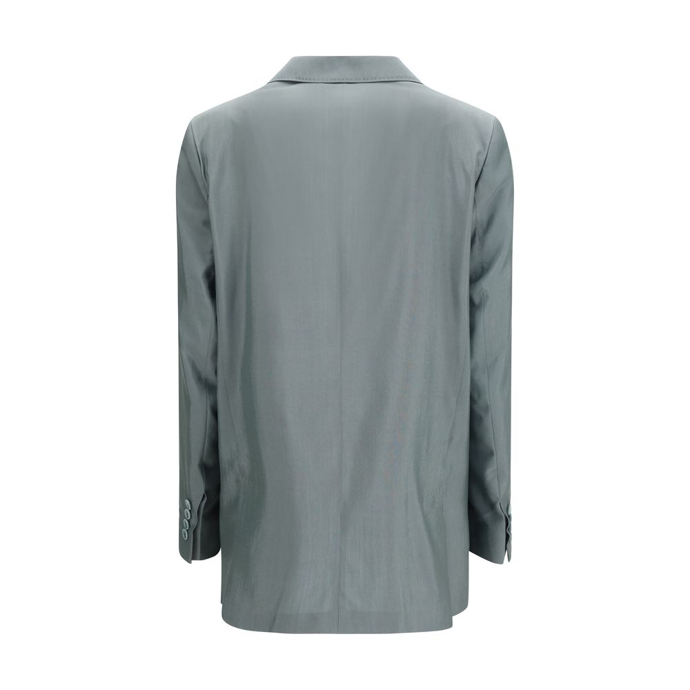 Max Mara MXMALBATA Dark Green Wool-Silk Blazer