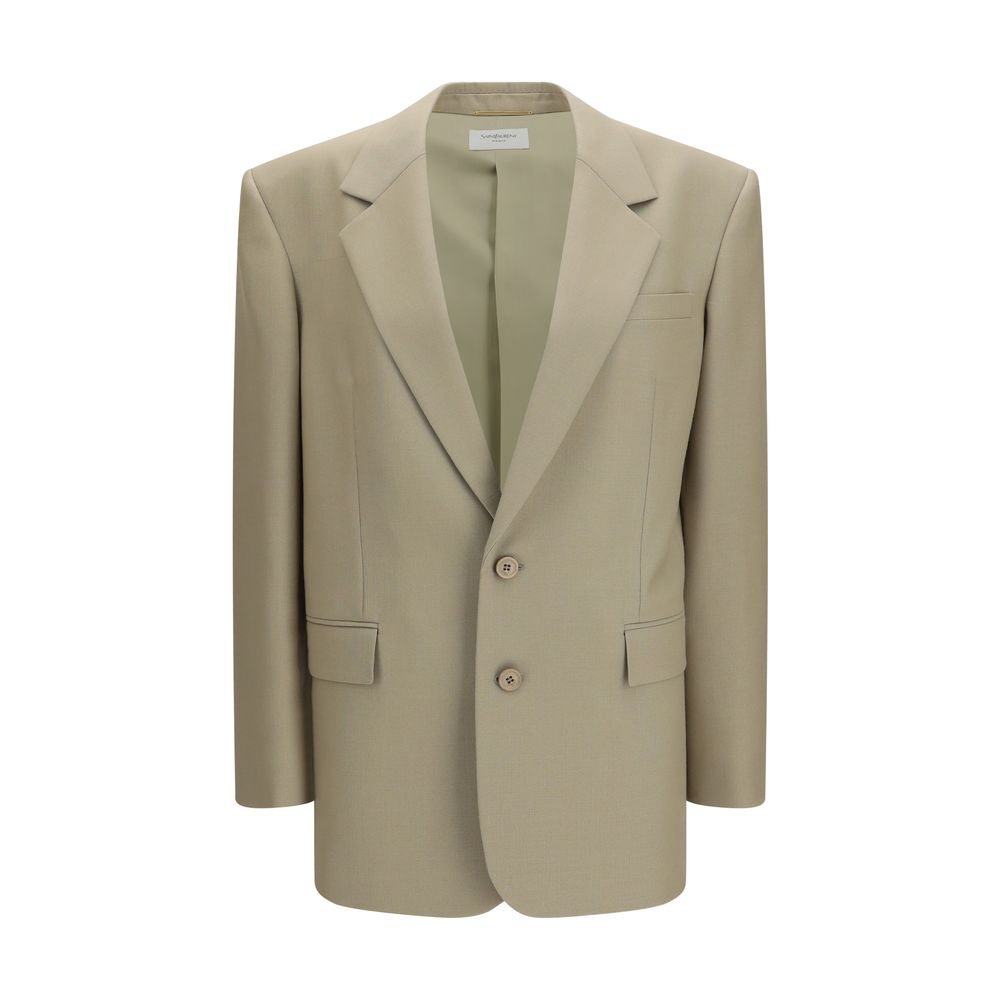 Saint Laurent Wool-Silk Single-Breasted Blazer