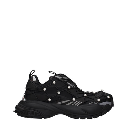 Versace Trigreca Black Fabric Sneakers
