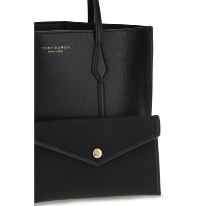 Tory Burch Perry Black Calf Leather Tote Bag