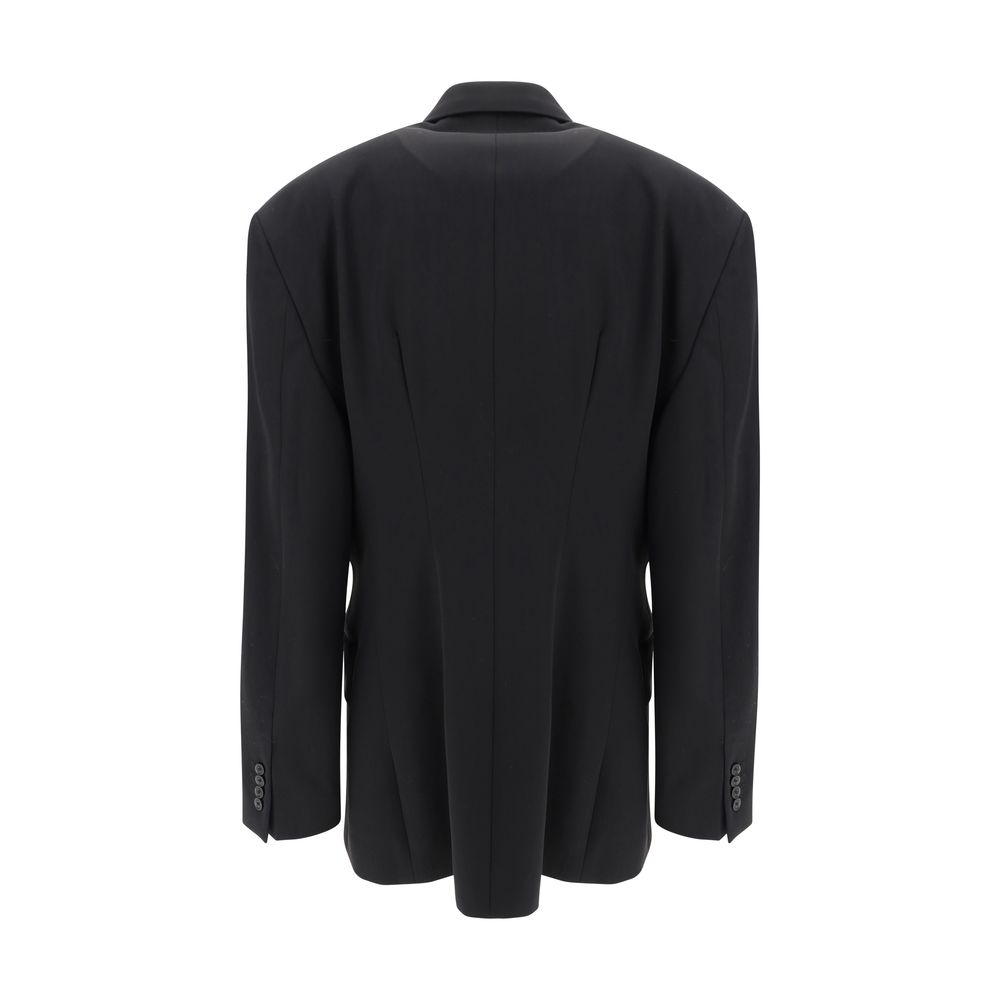 Balenciaga Black Double-Breasted Wool Blazer