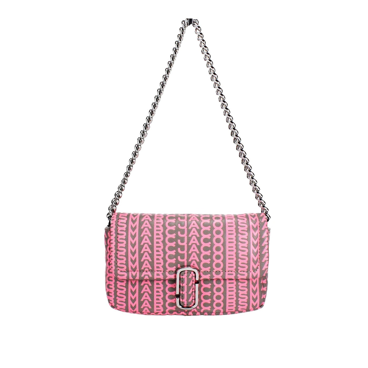 Marc Jacobs The J Marc Neon Pink Monogram Leather Mini Shoulder Bag
