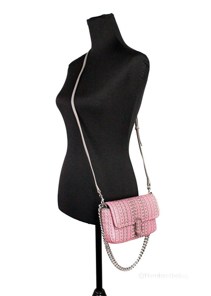 Marc Jacobs The J Marc Neon Pink Monogram Leather Mini Shoulder Bag