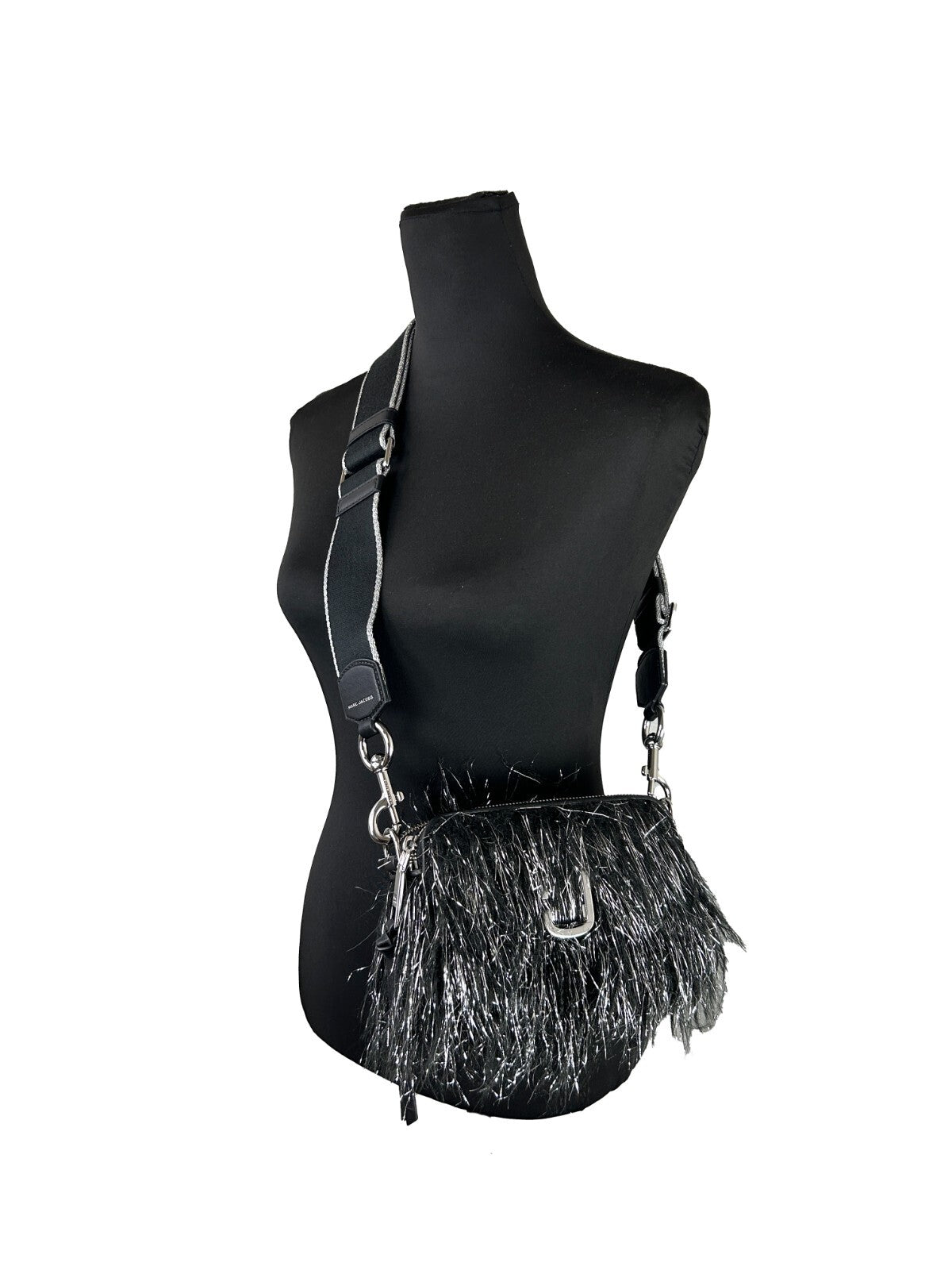 Marc Jacobs The Snapshot Creature Black Fur and Leather Crossbody Bag