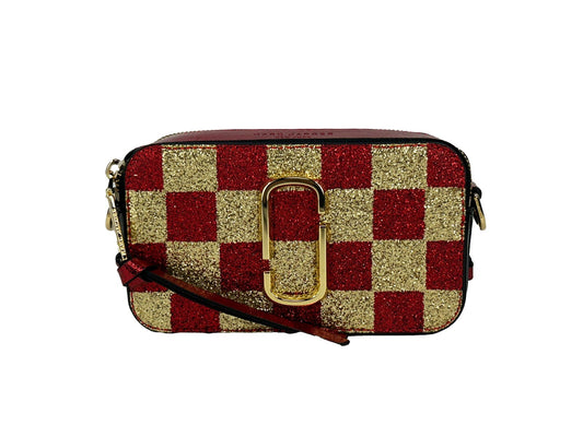 Marc Jacobs The Snapshot New Gold Multi Glitter Leather Crossbody Bag