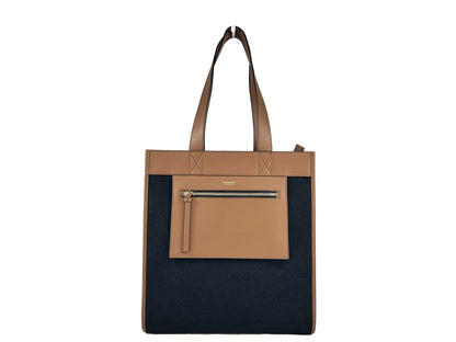 Burberry Small Manzon Pocket Tote in Black and Brown