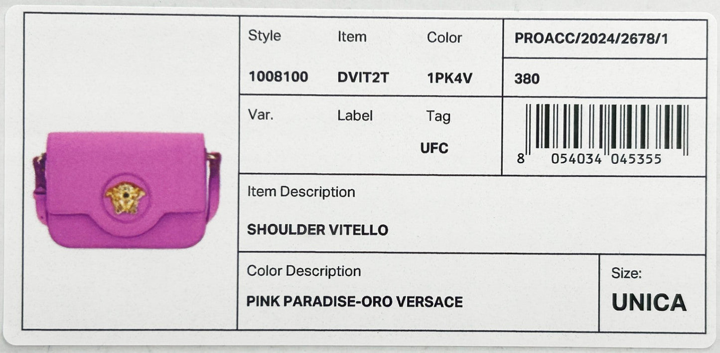 Versace La Medusa Pink Leather Shoulder Bag