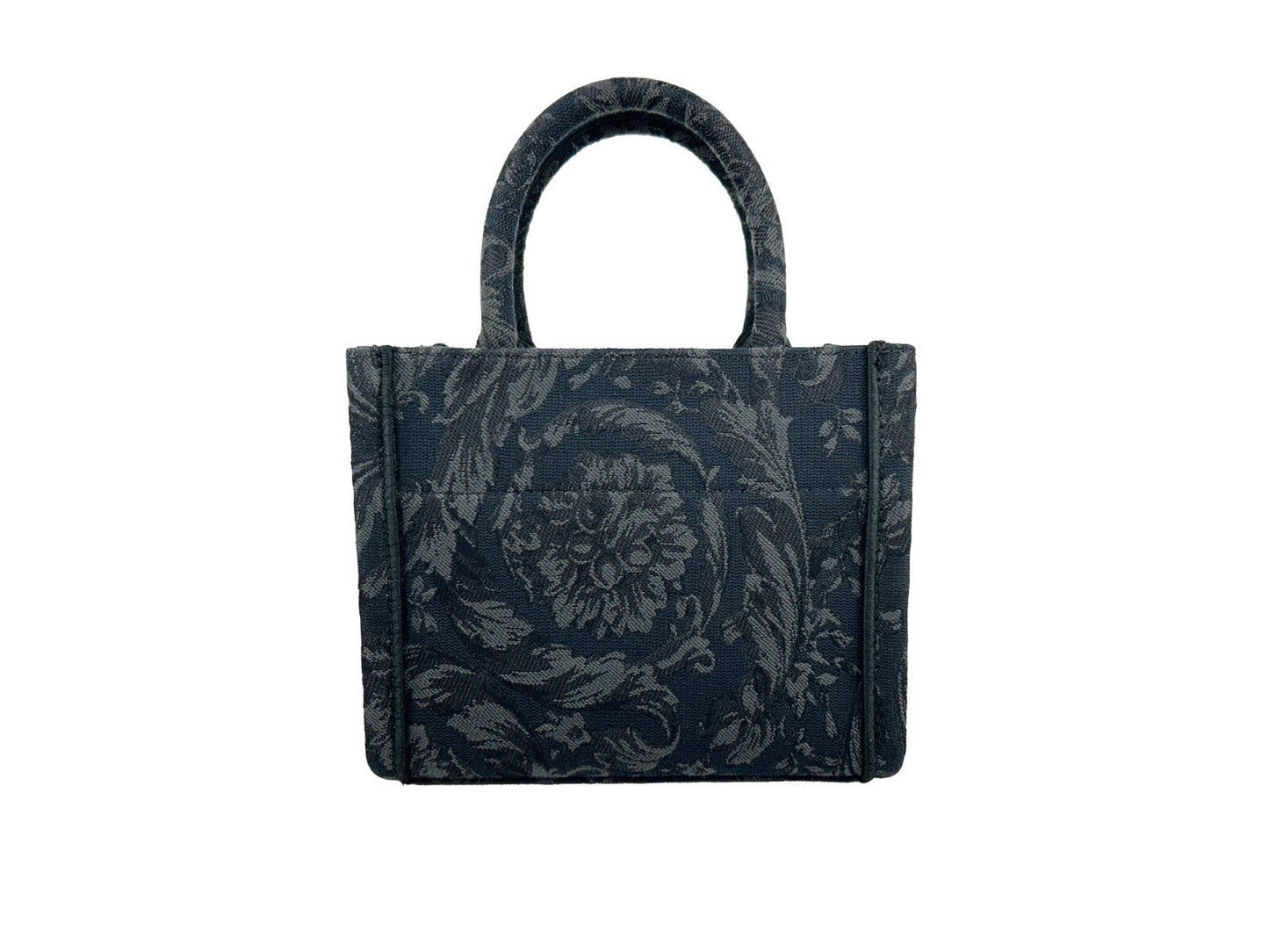 Versace Athena Black Barocco Jacquard Tote Bag