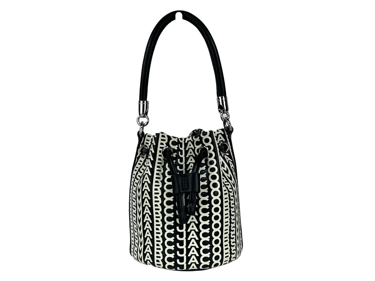 Marc Jacobs The Monogram Bucket Bag Black White Jacquard Bucket Bag