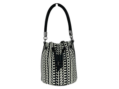 Marc Jacobs The Monogram Bucket Bag Black White Jacquard Bucket Bag