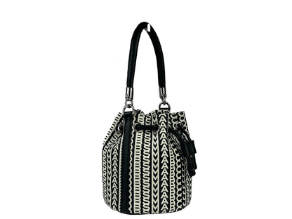 Marc Jacobs The Monogram Bucket Bag Black White Jacquard Bucket Bag