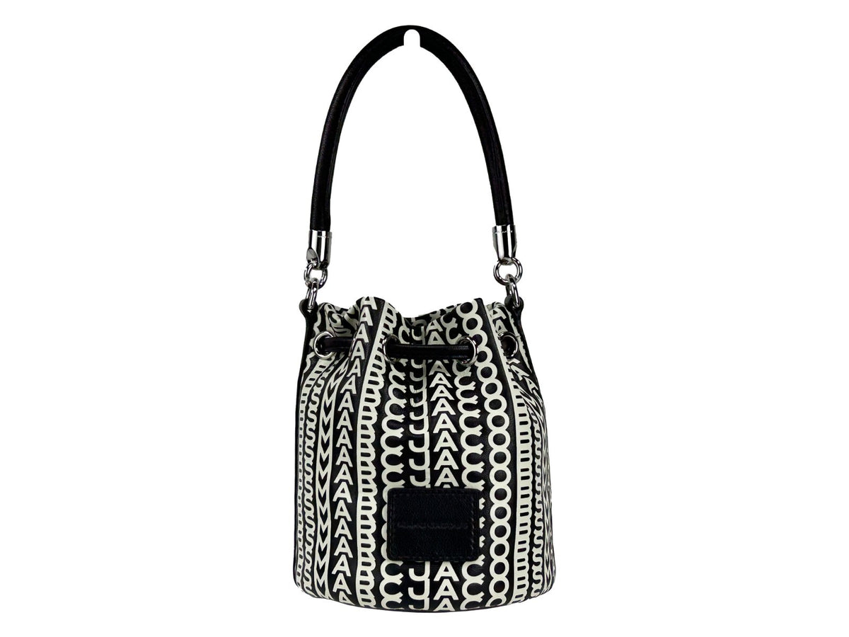 Marc Jacobs The Monogram Bucket Bag Black White Jacquard Bucket Bag