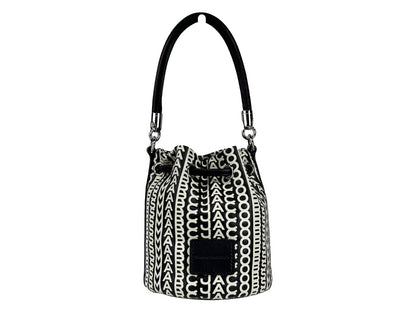 Marc Jacobs The Monogram Bucket Bag Black White Jacquard Bucket Bag
