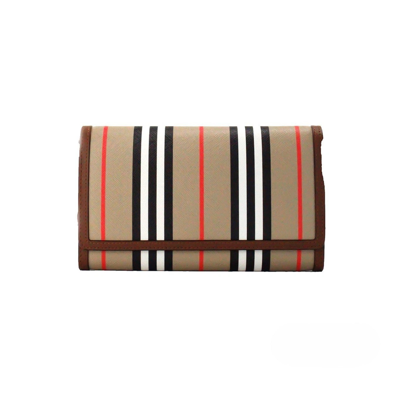 Burberry Hannah Archive Beige E-Canvas And Leather Wallet Crossbody