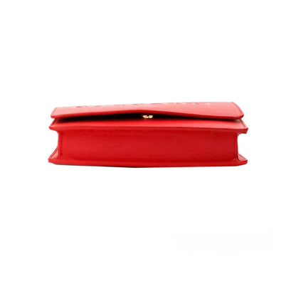 Burberry Small Hampshire Military Red Leather Crossbody Bag