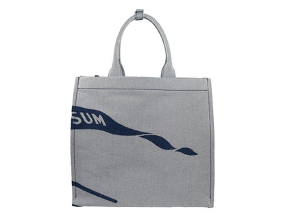 Burberry Equestrian Knight Design Navy Canvas Tote Bag