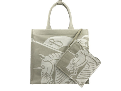 Burberry EKD Hunter Natural Canvas Tote Bag