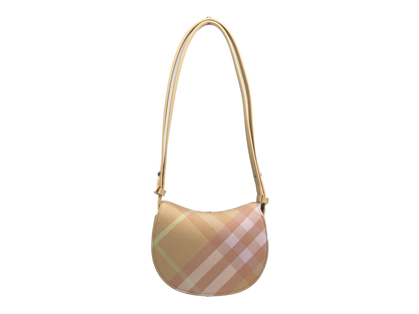 Burberry Mini Rocking Horse Bag In Peach Check And Leather