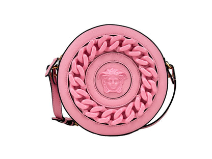 Versace La Medusa Pink Grained Leather Camera Bag