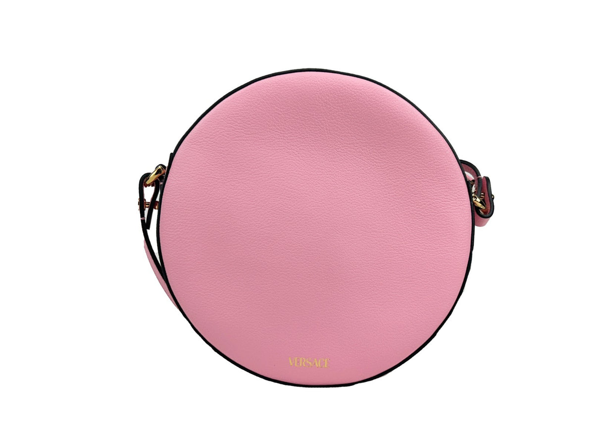 Versace La Medusa Pink Grained Leather Camera Bag