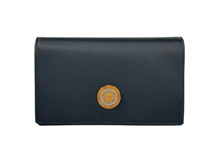 Versace Greca Black Fabric Mini Chain Wallet Crossbody Bag