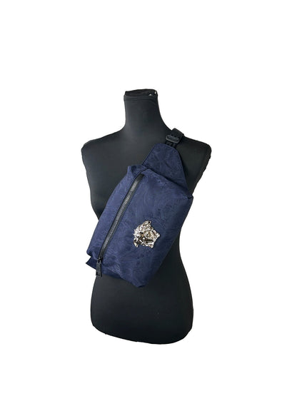 Versace Medusa Navy Nylon Belt Bag
