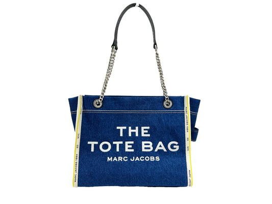 Marc Jacobs The Tote Bag Blue Denim Chain Tote Bag