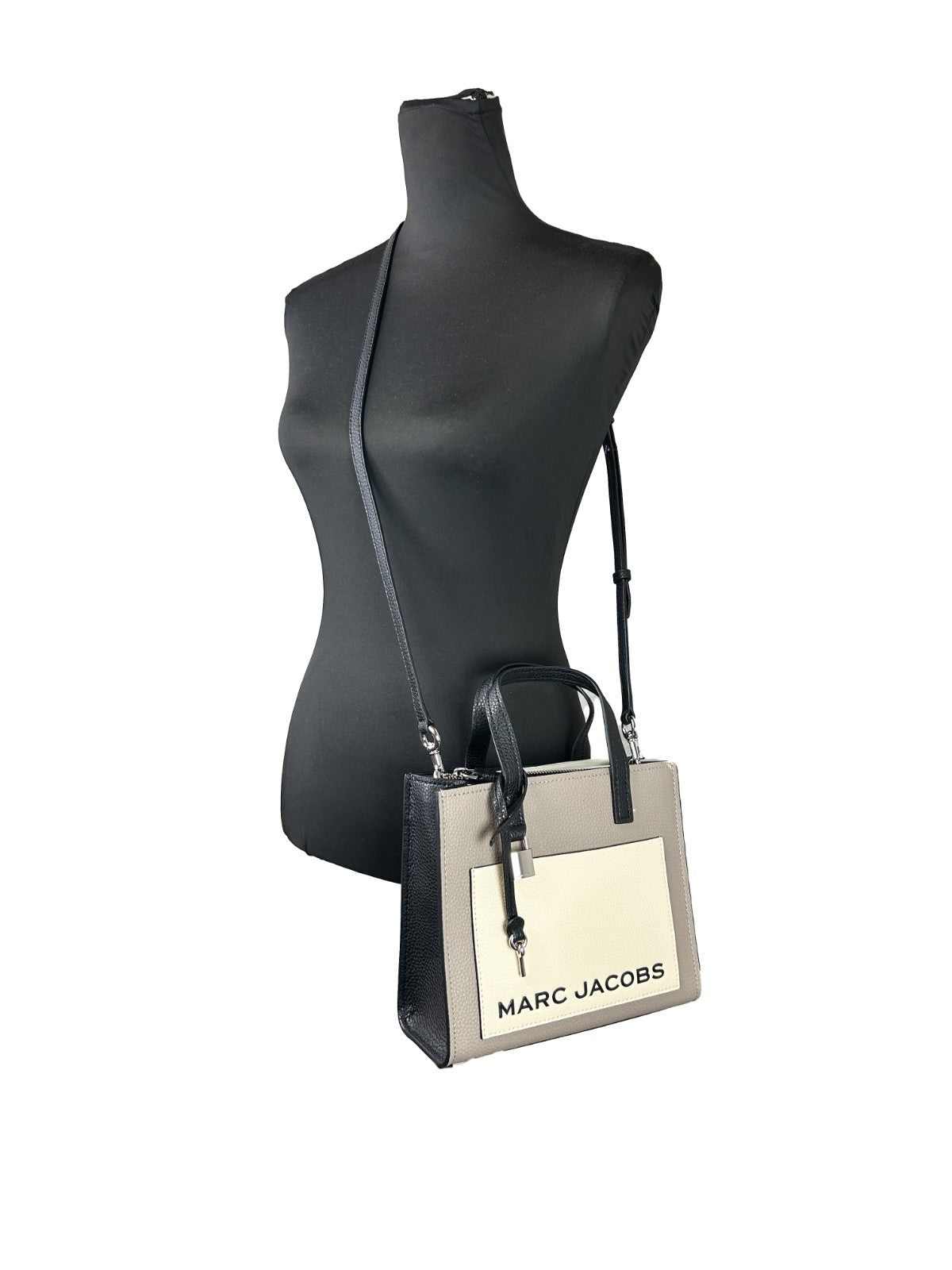 Marc Jacobs The Grind Mini Concrete Multi Pebbled Leather Tote Bag